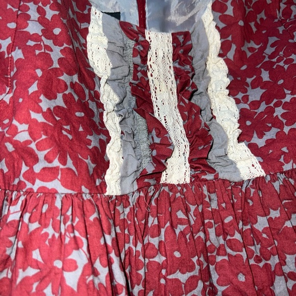 Isobella & Chloe girls size 4T burgundy shabby chic Autumn long sleeve Dress - Picture 5 of 10